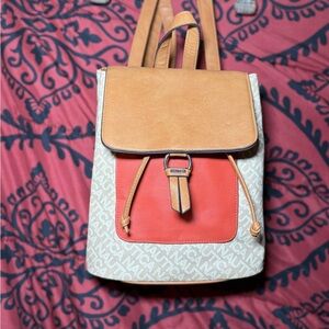 Nautica Tan and Red Women's Backpack